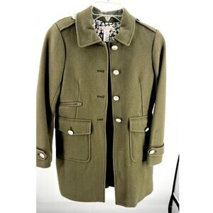 Bonpoint Girls' Army Green Wool Button Coat